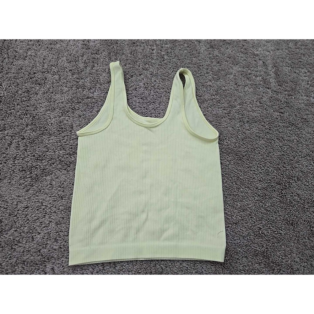 A New Day Tank Top Womens S Yellow Scoop Neck Ribbed Seamless Basic